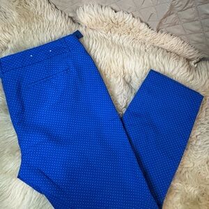 Dalia Collection Vibrant Blue Pants with White Dots